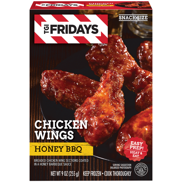 TGI Fridays Honey BBQ Bone-In Chicken Wings Snack Size Frozen