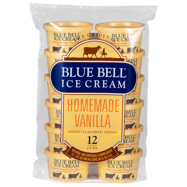 Blue Bell Homemade Vanilla Ice Cream Cups - 12 ct