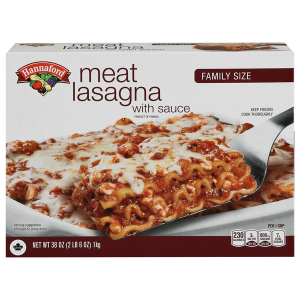 Hannaford Meat Lasagna with Sauce Family Size Frozen Meal