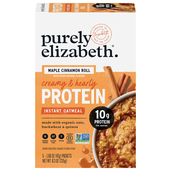 Purely Elizabeth Maple Cinnamon Roll 10g Protein Instant Oatmeal - 5 ct