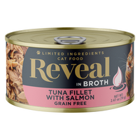 Reveal Grain Free in Broth Tuna Fillet with Salmon Wet Cat Food