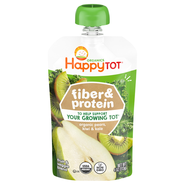 Happy Tot Organics Fiber & Protein Pears Kiwi & Kale