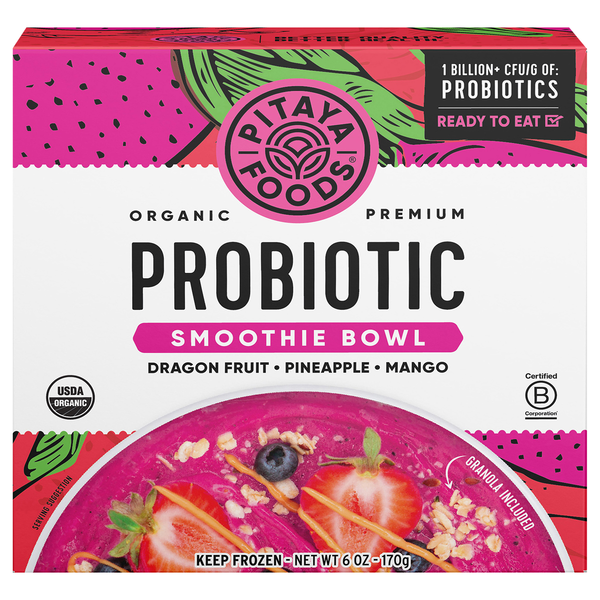 Pitaya Foods Organic Gluten Free Inner Health Fruit Smoothie Bowl Frozen