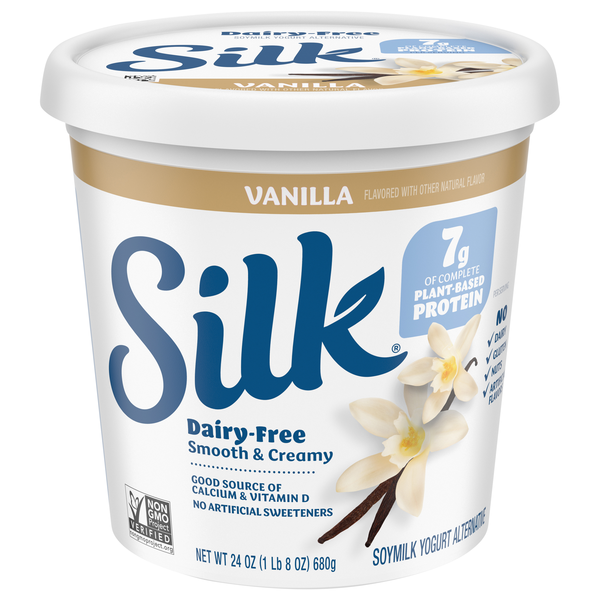 Silk Dairy Free Vegan Vanilla Soymilk Yogurt Alternative