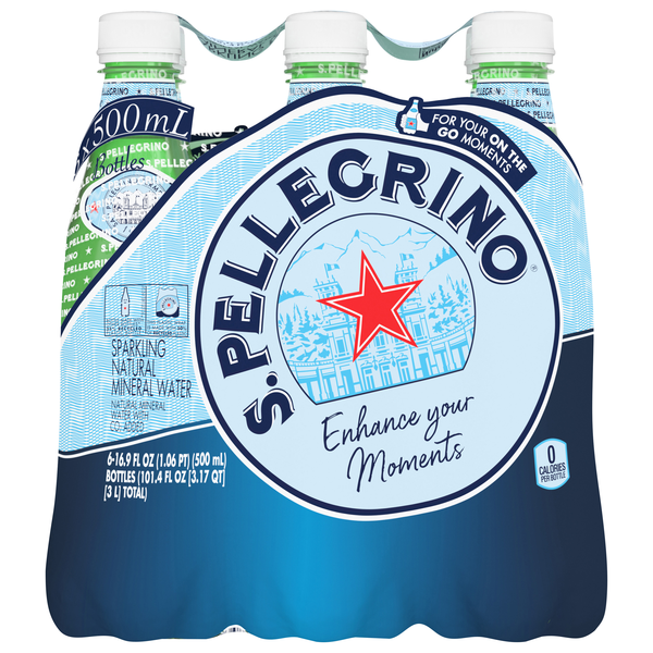 S.Pellegrino Sparkling Natural Mineral Water - 6 pk