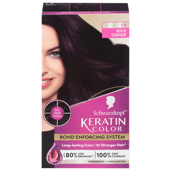 Schwarzkopf Keratin Permanent Hair Color Rich Caviar 1.9