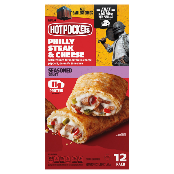 Save on Hot Pockets Philly Steak & Cheese with Seasoned Crust Value Pack 12 ct Order Online
