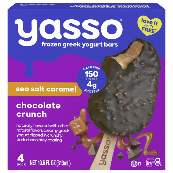 Yasso Sea Salt Caramel Chocolate Crunch Greek Yogurt Bars - 4 ct