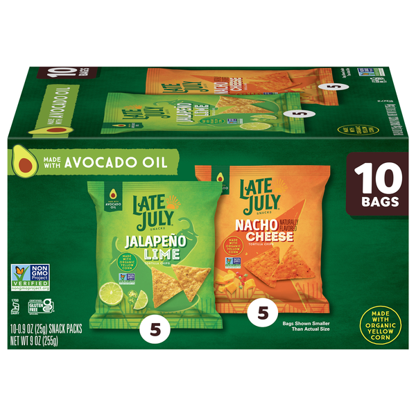 Late July Gluten Free Avocado Oil Tortilla Chips Variety Pack - 10 ct