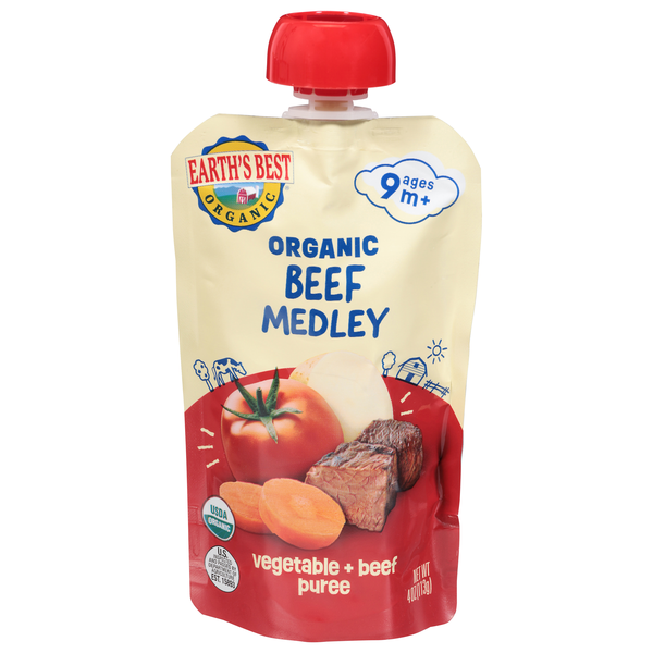Earth's Best Organic Baby Food Beef Medley Puree