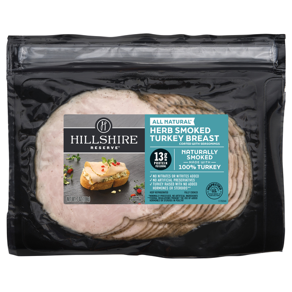 Hillshire Reserve Fully Cooked Herb Smoked Turkey Breast Sliced