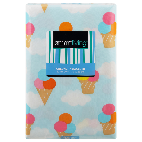 Smart Living Summer Oblong Tablecloth 52 X 90 Inch Ice Cream