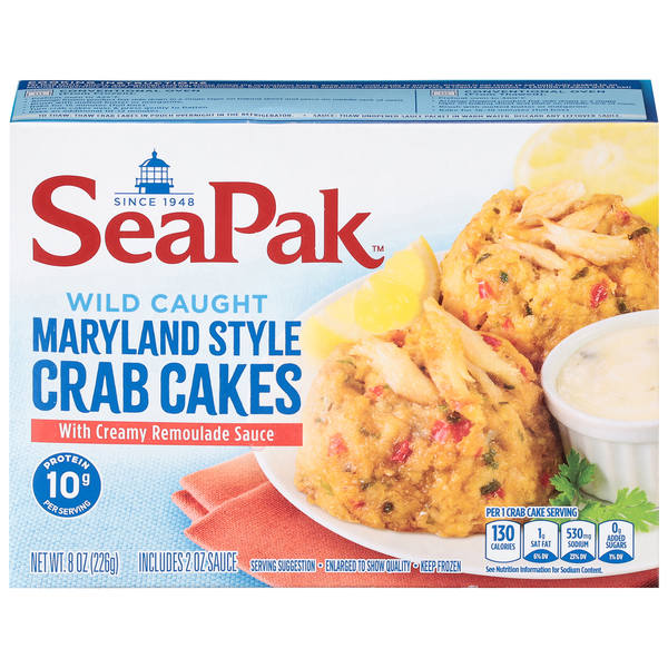 SeaPak Gluten Free Maryland Style Crab Cakes Frozen