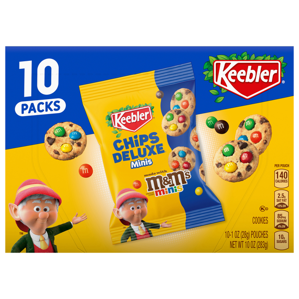 Keebler Chips Deluxe M&M's Minis Cookie Pouches - 10 ct