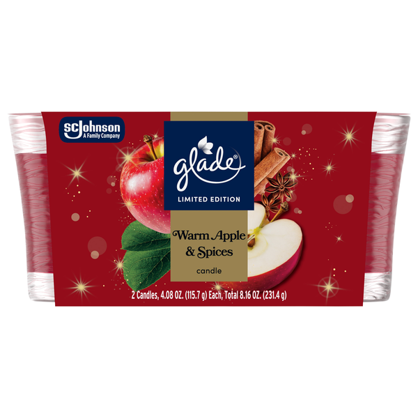 Glade Warm Apple & Spices Candles - 2 ct