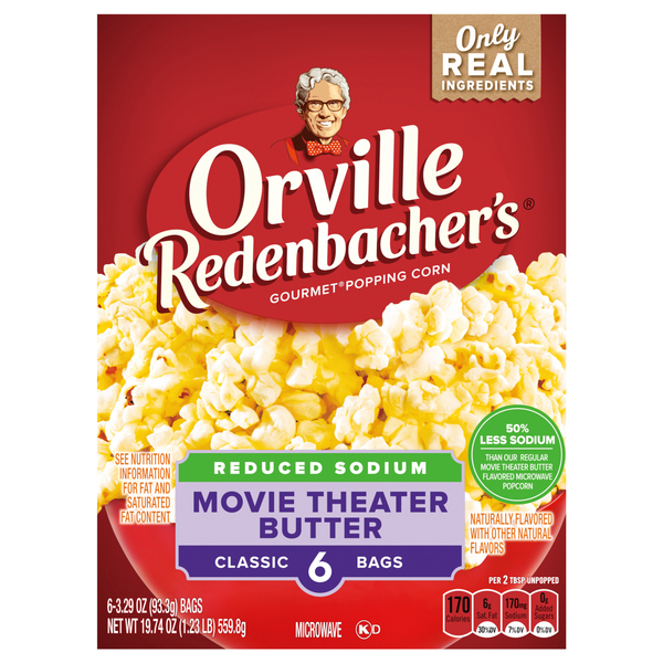 Orville Redenbacher's Reduced Sodium Movie Theater Butter Microwave Popcorn