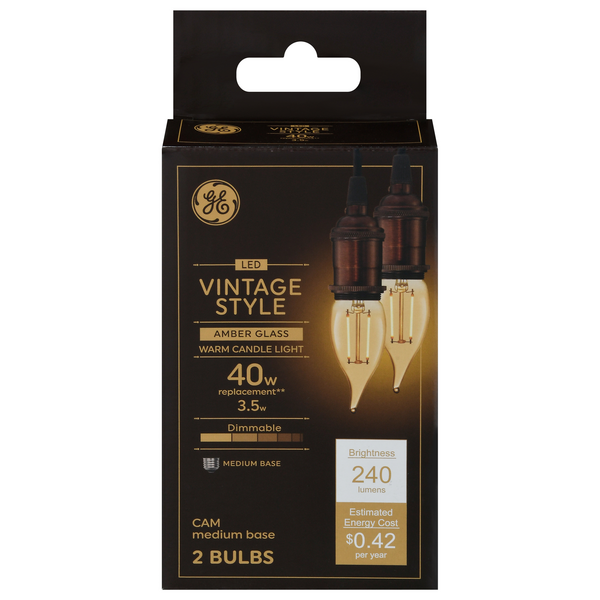 Save on GE LED Vintage Style Amber Glass Warm Candle Light Bulb