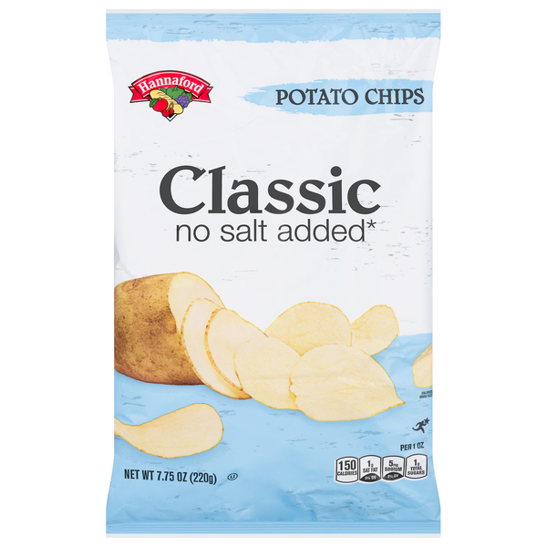 Hannaford No Salt Added Classic Potato Chips