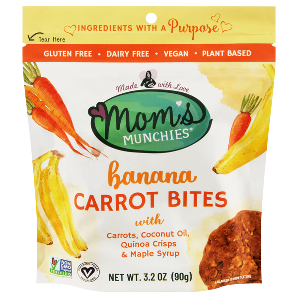 Mom's Munchies Gluten & Dairy Free Banana Carrot Bites