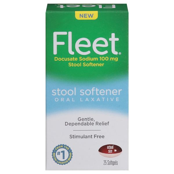 Fleet 100mg Stool Softener Oral Laxative Softgels
