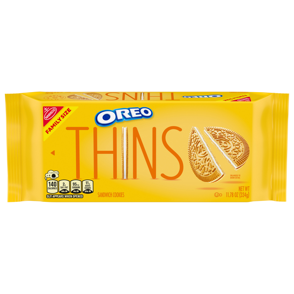 OREO Thins Golden Sandwich Cookies Family Size
