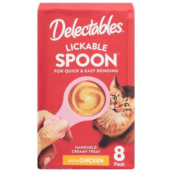Delectables Lickable Spoon Creamy Chicken Cat Treats - 8 ct