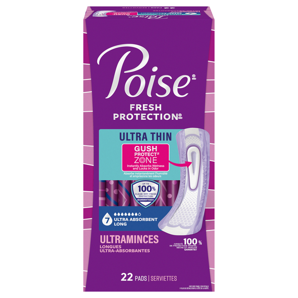 Poise Fresh Protection Ultra Thin Incontinence Pads Size 7