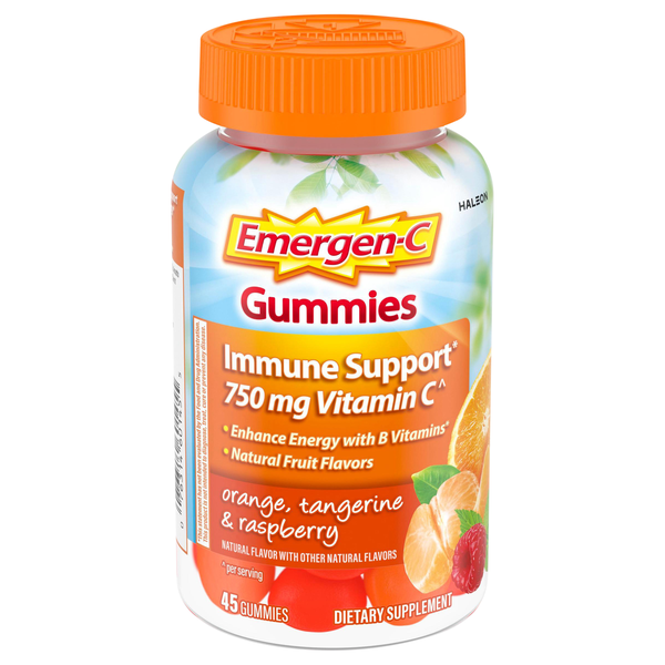 Emergen-C Immune Support Gummies Orange Tangerine & Raspberry