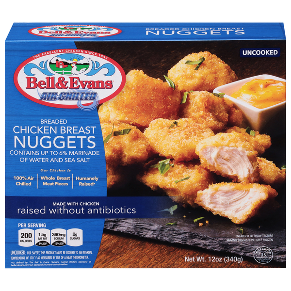 Bell & Evans Breaded Chicken Breast Nuggets Frozen