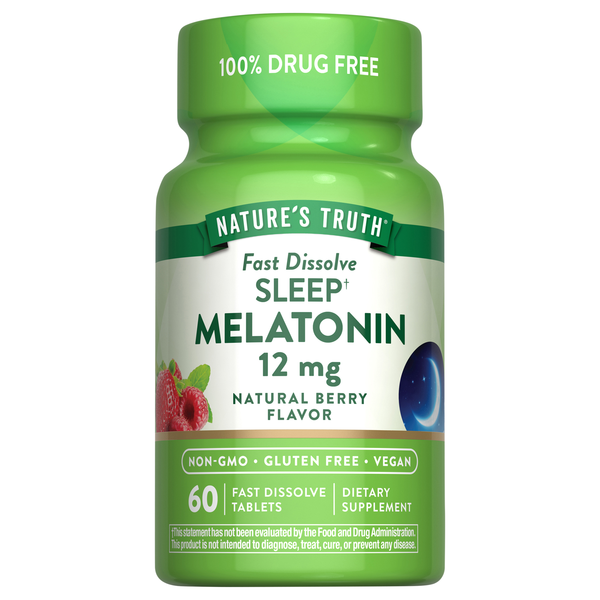 Nature's Truth Gluten Free Natural Berry Flavor 12 mg Melatonin
