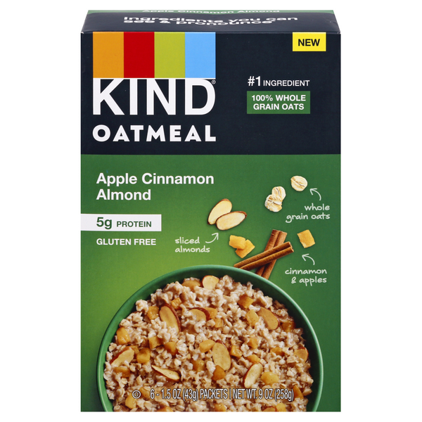 Save on KIND Oatmeal Apple Cinnamon Almond Gluten Free 6 ct Order