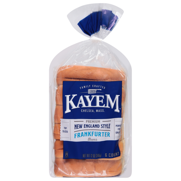 Kayem Premium New England Style Frankfurter Buns - 6 ct