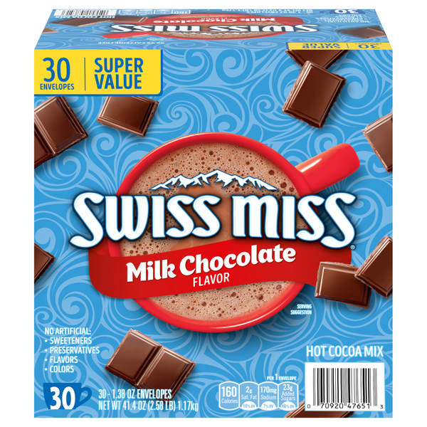 Swiss Miss Milk Chocolate Flavor Hot Cocoa Mix Super Value Pack - 30 ct