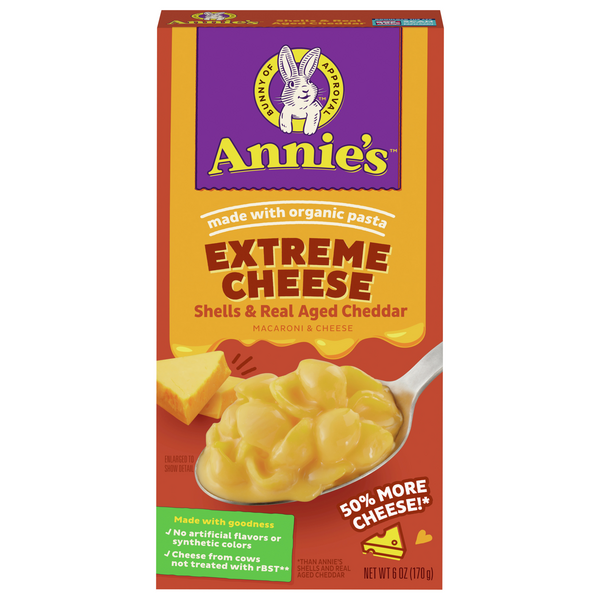 Save on Annie's Shells & Real Aged Cheddar Mac & Extreme Cheese Order