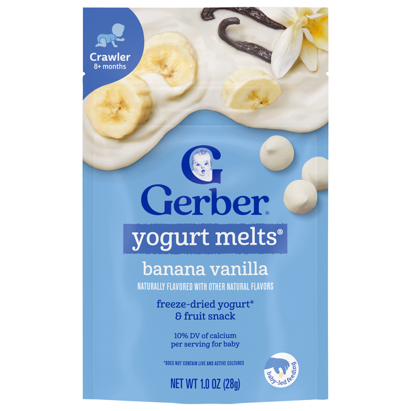 Gerber Snacks Baby Banana Vanilla Yogurt Melts 8+ Months