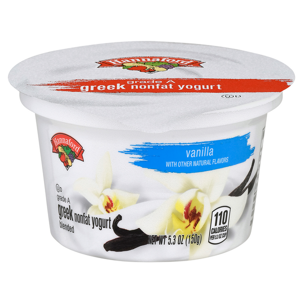 Hannaford Non Fat Vanilla Greek Yogurt Cup