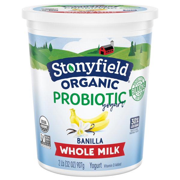 Stonyfield Organic Probiotic Whole Milk Banilla Yogurt