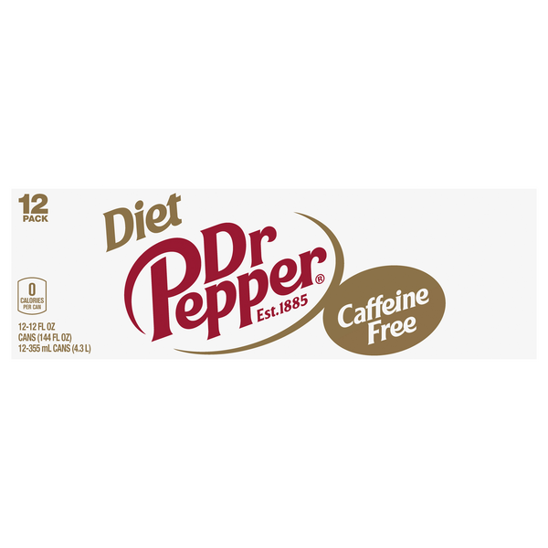 Dr Pepper Diet Soda Caffeine Free - 12 pk