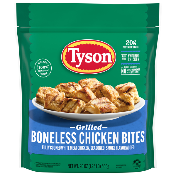 Tyson Fully Cooked Grilled Boneless Chicken Bites Frozen