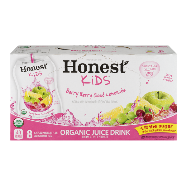 Honest Kids Berry Berry Good Lemonade Juice Drink Organic - 8 pk