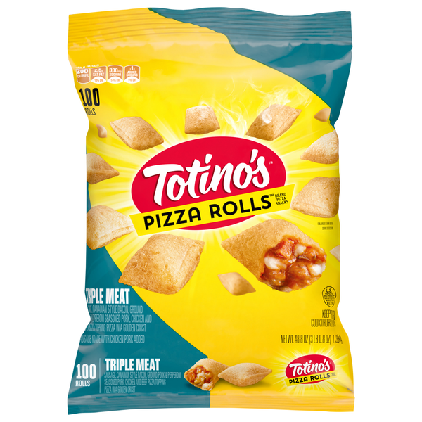 Totino's Triple Meat Pizza Rolls Snacks - 100 ct Frozen