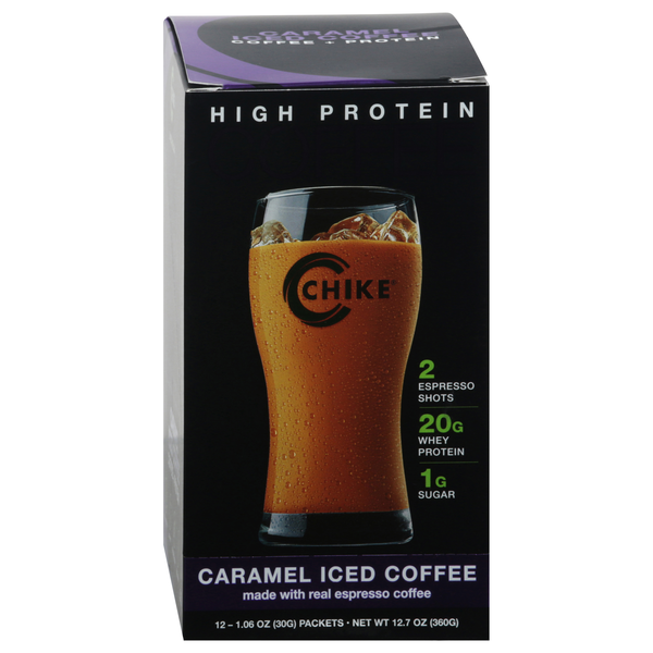 Chike High Protein Caramel Iced Coffee Packets - 12 ct