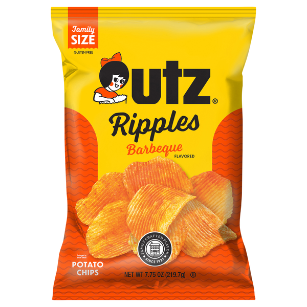 Utz Ripples Gluten Free Barbecue Potato Chips Family Size