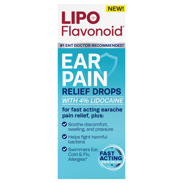 Lipo-Flavonoid Ear Pain Relief Drops with 4% Lidocaine