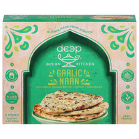 Deep Indian Kitchen Naan Bread Garlic - 3 ct