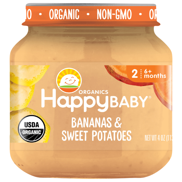 Happy Baby Organics Stage 2 Baby Food Bananas & Sweet Potatoes