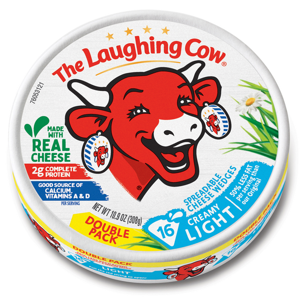 Save on The Laughing Cow Spreadable Cheese Wedges Creamy Light - 16 ct
