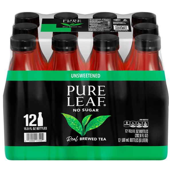 Pure Leaf Brewed No Sugar Unsweetened Black Iced Tea - 12 pk