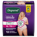 Depend Women's Night Defense Incontinence Underwear Blush XL