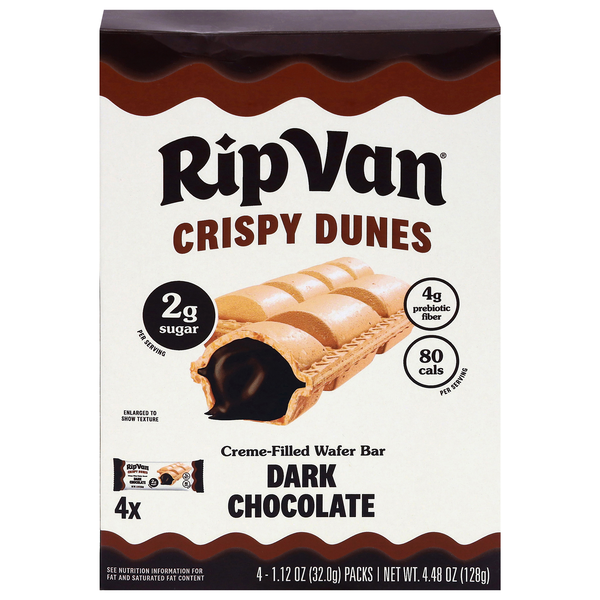 Rip Van Crispy Dunes Dark Chocolate Cream Filled Wafer Bars - 4 ct